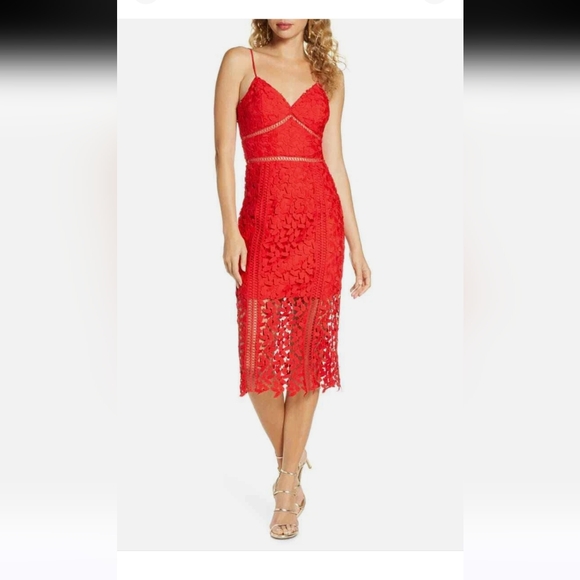 Bardot Dresses & Skirts - $248 Bardot Revolve Roxy Elegant Red Lace Dress